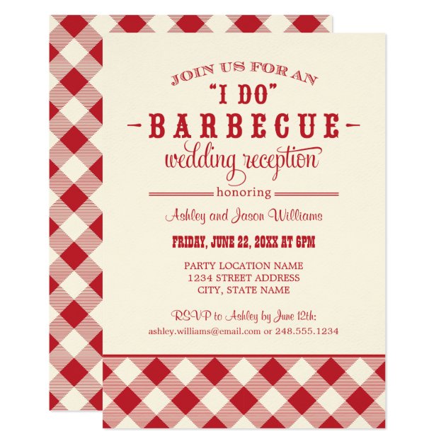 Red Wedding Reception | I Do BBQ Card