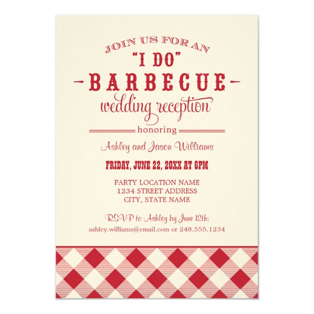 Red Wedding Reception | I Do BBQ Card