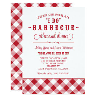Red Wedding Rehearsal Dinner | I Do BBQ Card