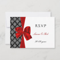 red, wedding rsvp cards standard 3.5 x 5