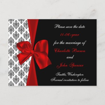 red wedding  save the date announcement