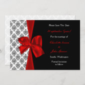 red wedding save the date announcement (Front/Back)