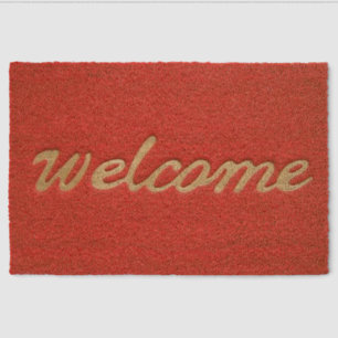 Red Welcome Coir Mat