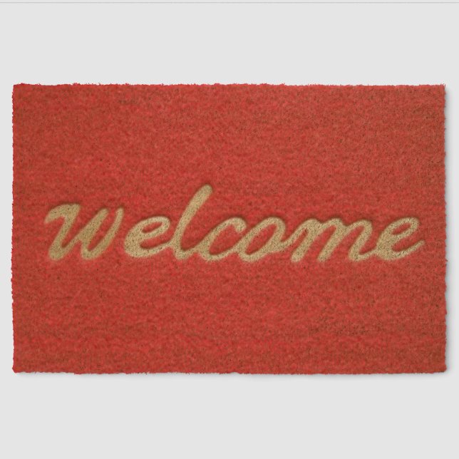 Red Welcome Coir Mat (Front)