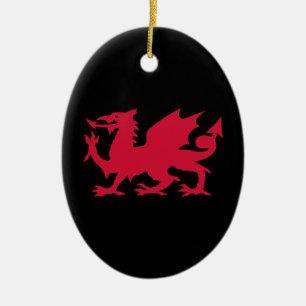 Red Welsh Dragon Ceramic Ornament