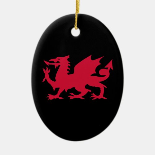 Red Welsh Dragon Ceramic Ornament