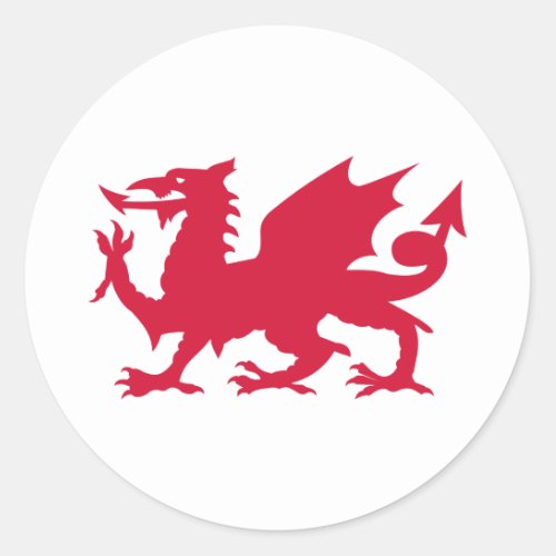 Red Welsh Dragon Classic Round Sticker