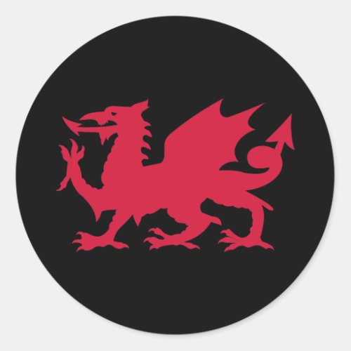 Red Welsh Dragon Classic Round Sticker