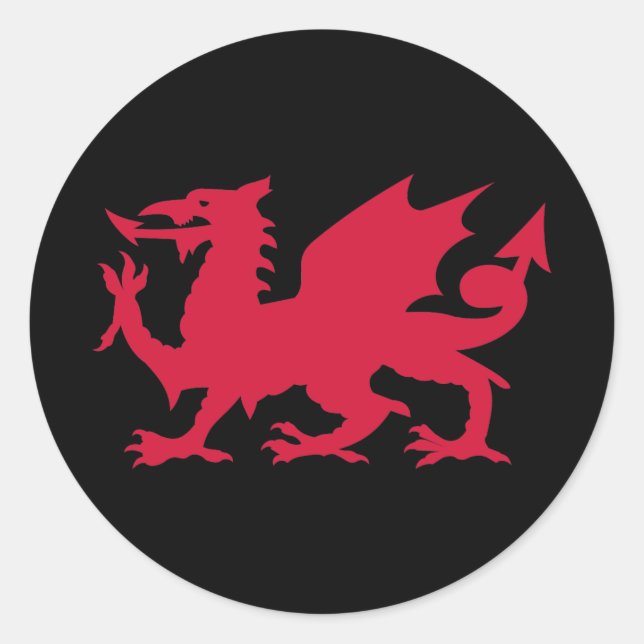 Red Welsh Dragon Classic Round Sticker (Front)