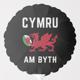 Red Welsh Dragon Cymru Roots Rugby Fan Wales Flag Balloon