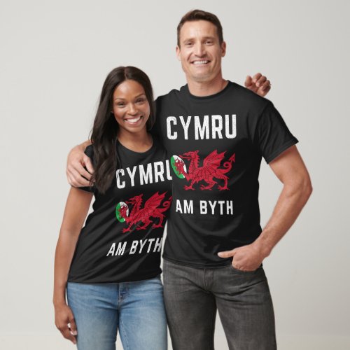 Red Welsh Dragon Cymru Roots Rugby Fan Wales Flag T_Shirt