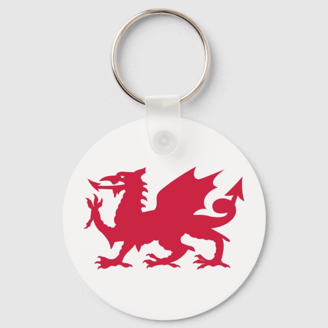Red Welsh Dragon Keychain (Front)