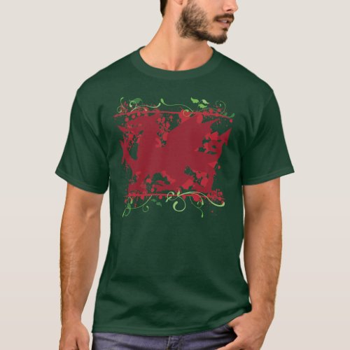 Red Welsh Dragon Mens Dark T_Shirt