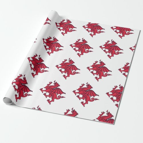 Red WelshWales Dragon Wrapping Paper