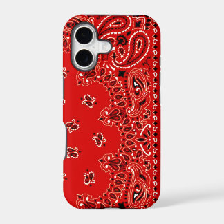 Red Western Bandana Scarf Fabric Wrap iPhone 17 Case