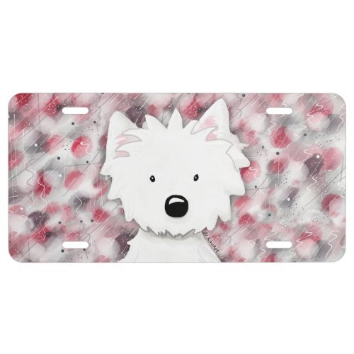 Red Westie Impressions License Plate