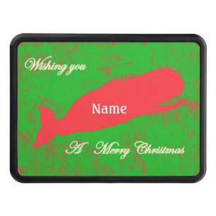 Red whale merry christmas Thunder_Cove Hitch Cover