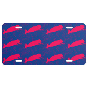 red whales custom license plate