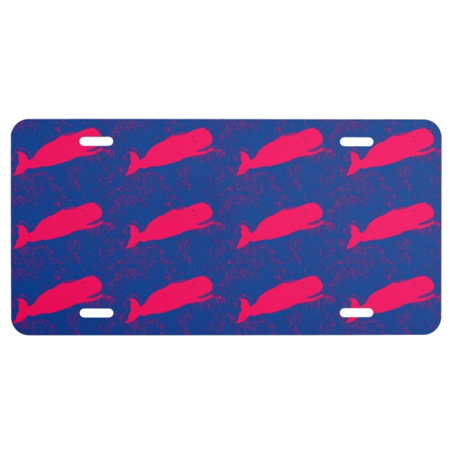 red whales custom license plate (Front)