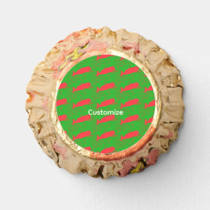 red whales on green edible frosting sheets reese's peanut butter cups