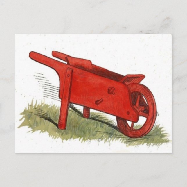 Red Wheelbarrow Postcard (Front)