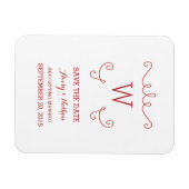 Red Whimsical Flourish Save the Date Magnet (Horizontal)