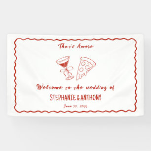Red Whimsical Frame That's Amore Italian Wedding Banner