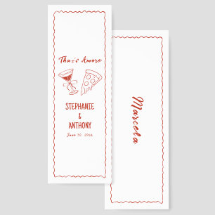 Red Whimsical Frame That's Amore Italian Wedding Bookmarks