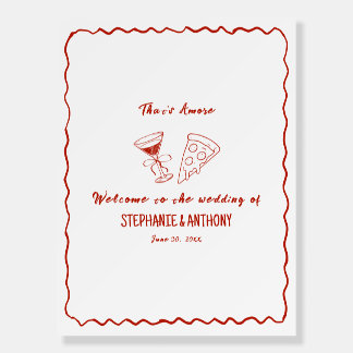 Red Whimsical Frame That's Amore Italian Wedding Foam Board