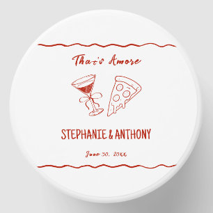 Red Whimsical Frame That's Amore Italian Wedding Mini Candle Favors