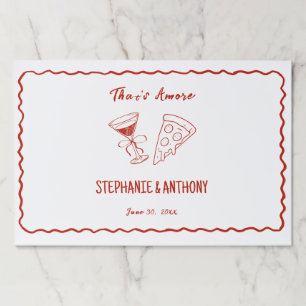 Red Whimsical Frame That's Amore Italian Wedding Paper Pad