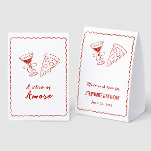 Red Whimsical Frame That's Amore Italian Wedding Paper Table Tent