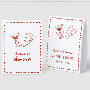Red Whimsical Frame That's Amore Italian Wedding Paper Table Tent
