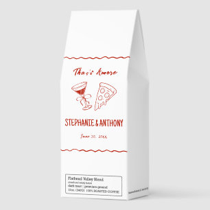 Red Whimsical Frame That's Amore Italian Wedding Roasted Coffee