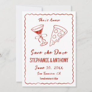 Red Whimsical Frame That's Amore Italian Wedding Save The Date