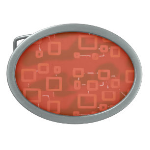 Red Whimsical Geometric Abstract Belt Buckle