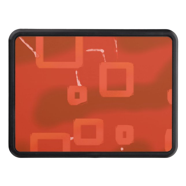 Red Whimsical Geometric Abstract Hitch Cover (Front)