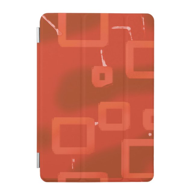 Red Whimsical Geometric Abstract iPad Mini Cover (Front)