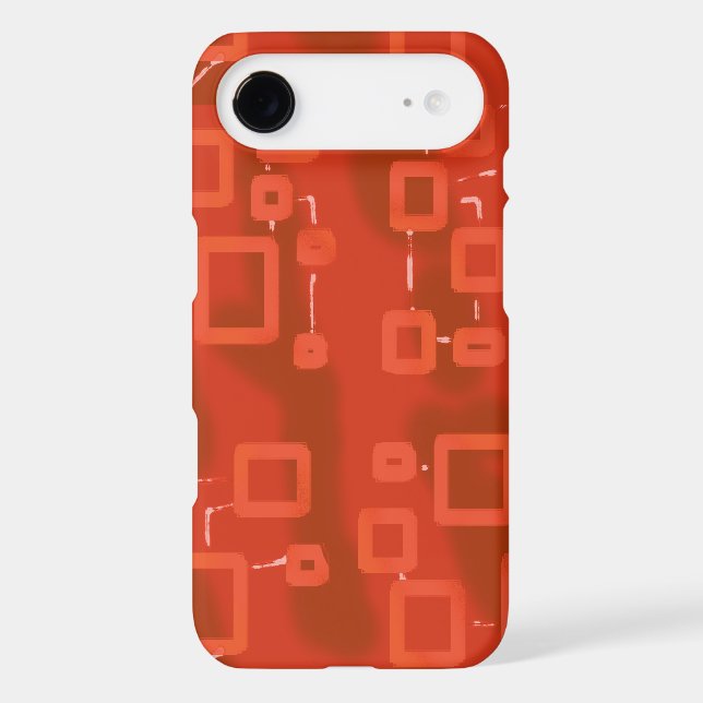 Red Whimsical Geometric Abstract Iphone Case (Back)