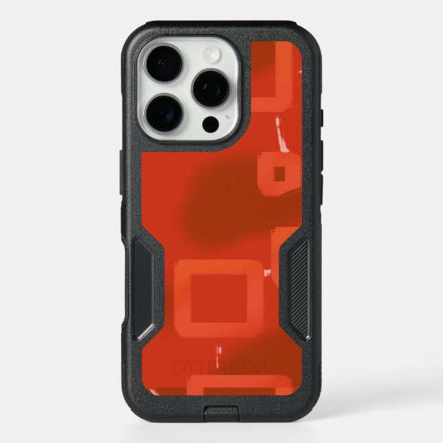 Red Whimsical Geometric Abstract Otterbox iPhone Case (Back)