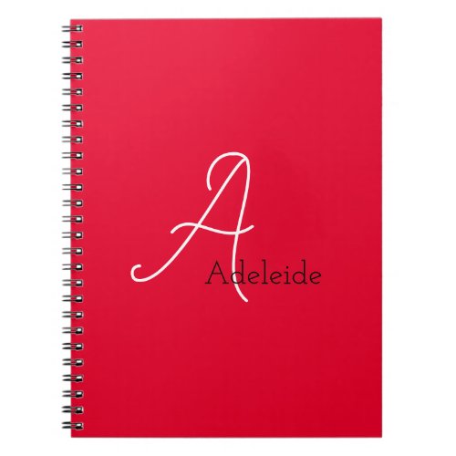 Red Whimsical Monogram Notebook