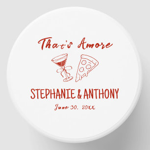 Red Whimsical Pizza That's Amore Italian Wedding Mini Candle Favors