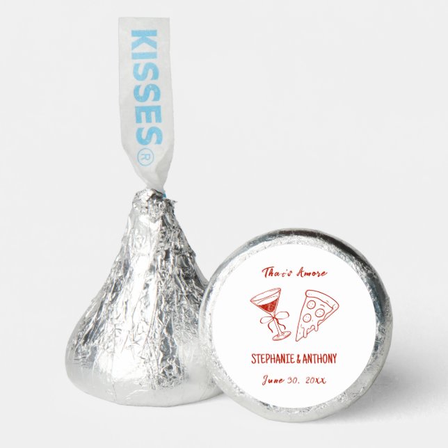 Red Whimsical That's Amore Italian Wedding Hershey®'s Kisses® (Front)