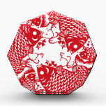 Red Whirling Koi Carp Fish Group Acrylic Award<br><div class="desc">Beautiful asian style graphics of a whirling Koi fish group.</div>