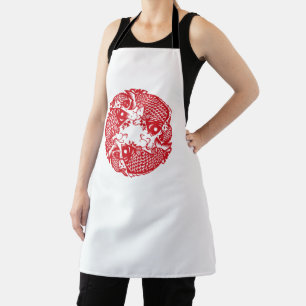 Red Whirling Koi Carp Fish Group AoA Apron
