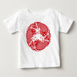 Red Whirling Koi Carp Fish Group Baby Tutu B Baby T-Shirt