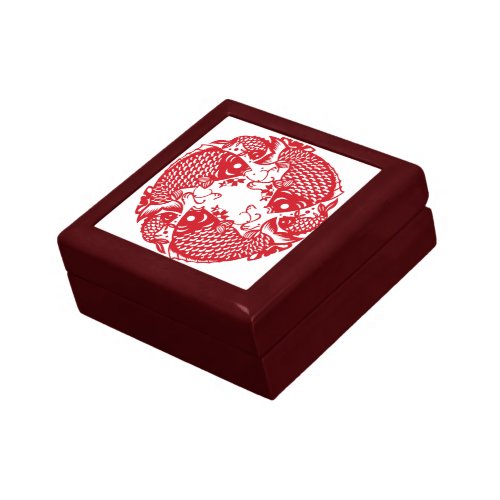 Red Whirling Koi Carp Fish Group Classic Gift Box