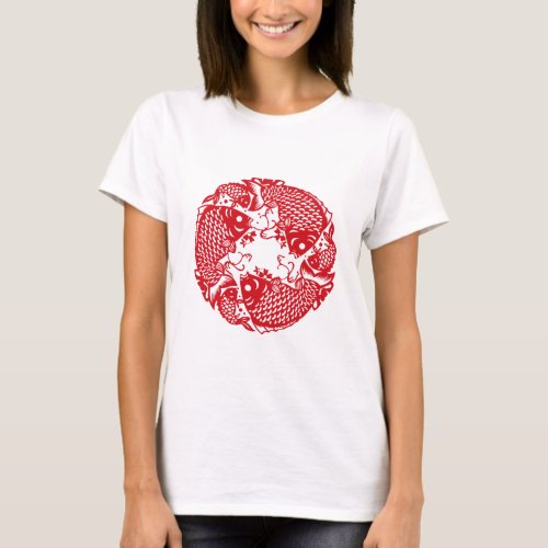 Red Whirling Koi Carp Fish Group Classic WT T_Shirt