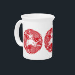 Red Whirling Koi Carp Fish Group P Beverage Pitcher<br><div class="desc">Beautiful asian style graphics of a whirling Koi fish group. Design on ceramic pitcher.</div>