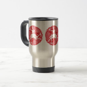 Red Whirling Koi Carp Fish Group Travel Mug